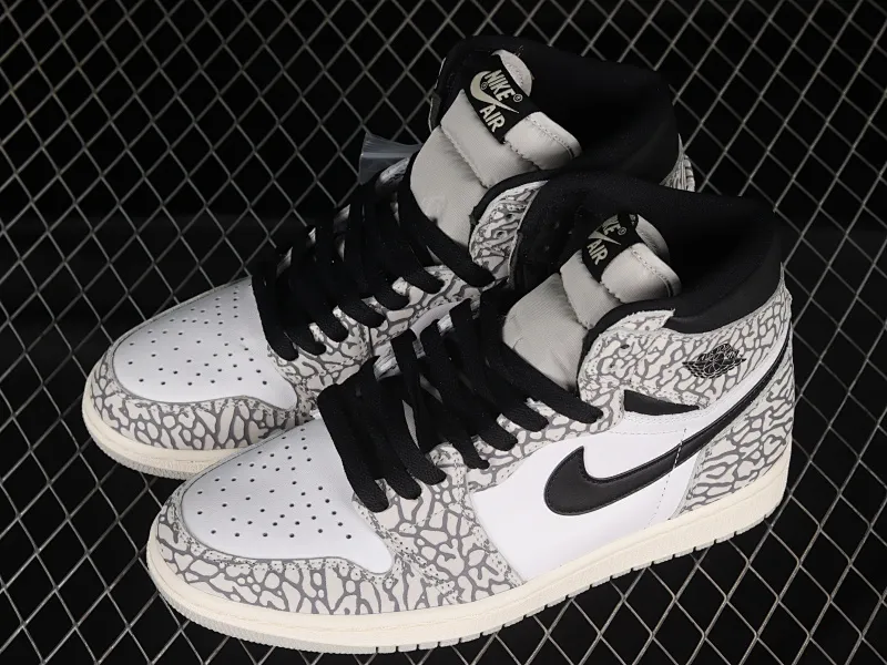 All categories Air Jordan Jordan series basketball shoes Air Jordan 1 High Air Jordan 1 High OG "White Cement" AJ1 Joe 1 elephant pattern high-top basketball shoes DZ5485-052